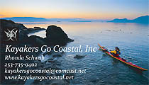 Rhonda Schwab Kayakers Go Coastal business card