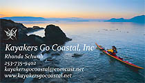 Rhonda Schwab Kayakers Go Coastal business card